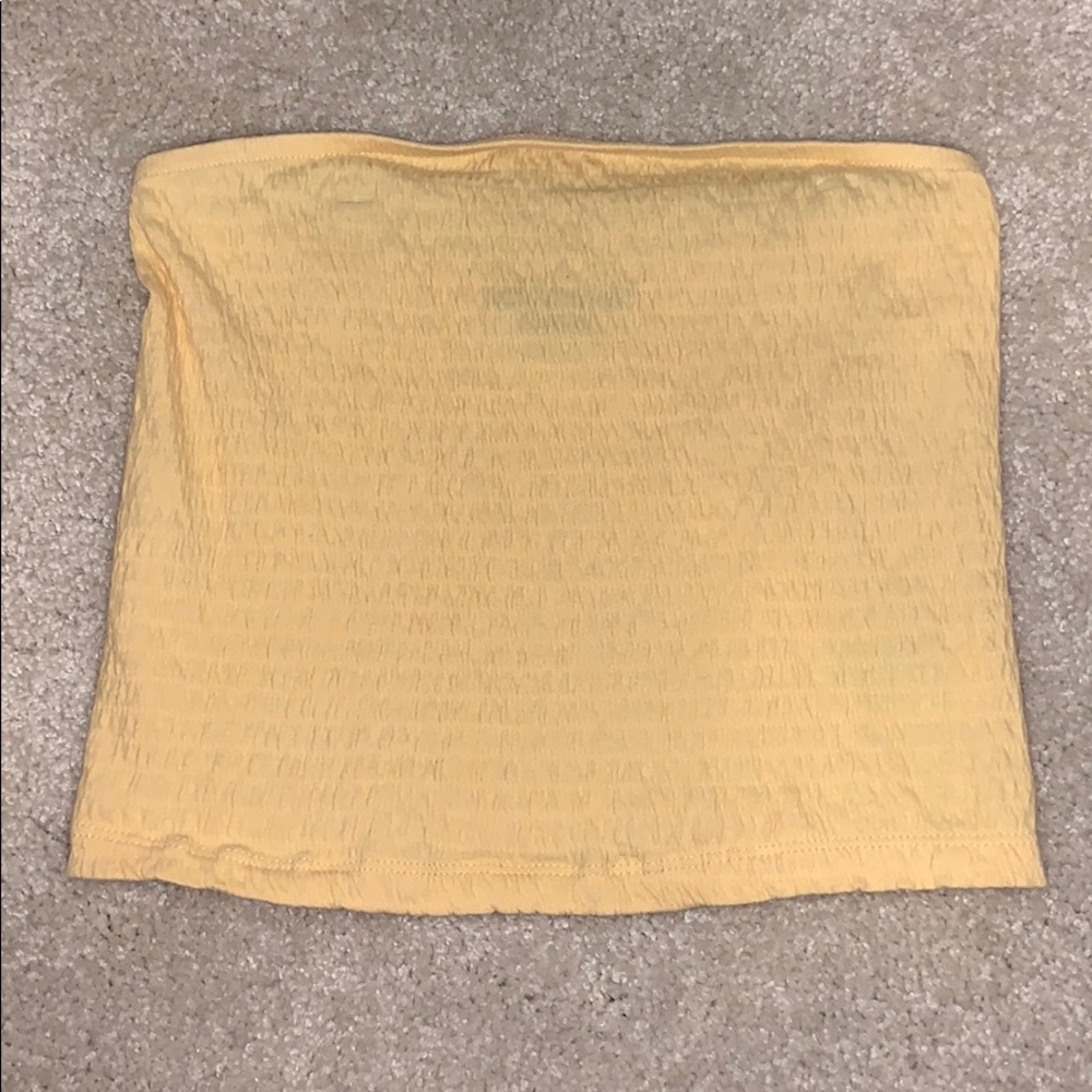 yellow american eagle tube top